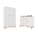 Ver imagem 2 de Conjunto Cômoda Lígia Roupeiro Lígia Quarto de Bebê 100% Mdf