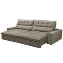 Ver mais imagens de Sofá Retrátil Reclinável para Sala de Estar Living 250cm Dimas F04 Veludo Marrom Claro - Lyam Decor
