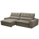 Ver imagem 7 de Sofá Retrátil Reclinável para Sala de Estar Living 250cm Dimas F04 Veludo Marrom Claro - Lyam Decor