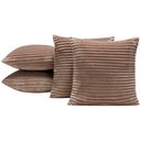 Ver imagem 1 de Kit 4 Capas de Almofada Napoli 45x45 Manta Canelada - Cáqui Casa Scarpa