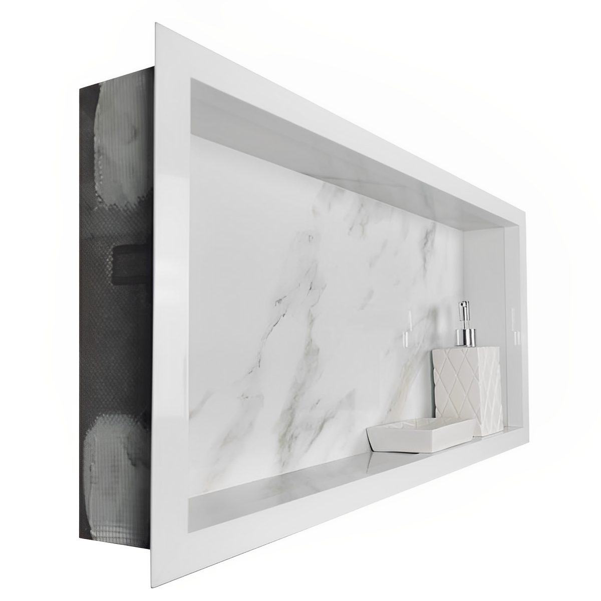 Nicho de Porcelanato Branco Marmo Douro Polido 60x32cm - 9