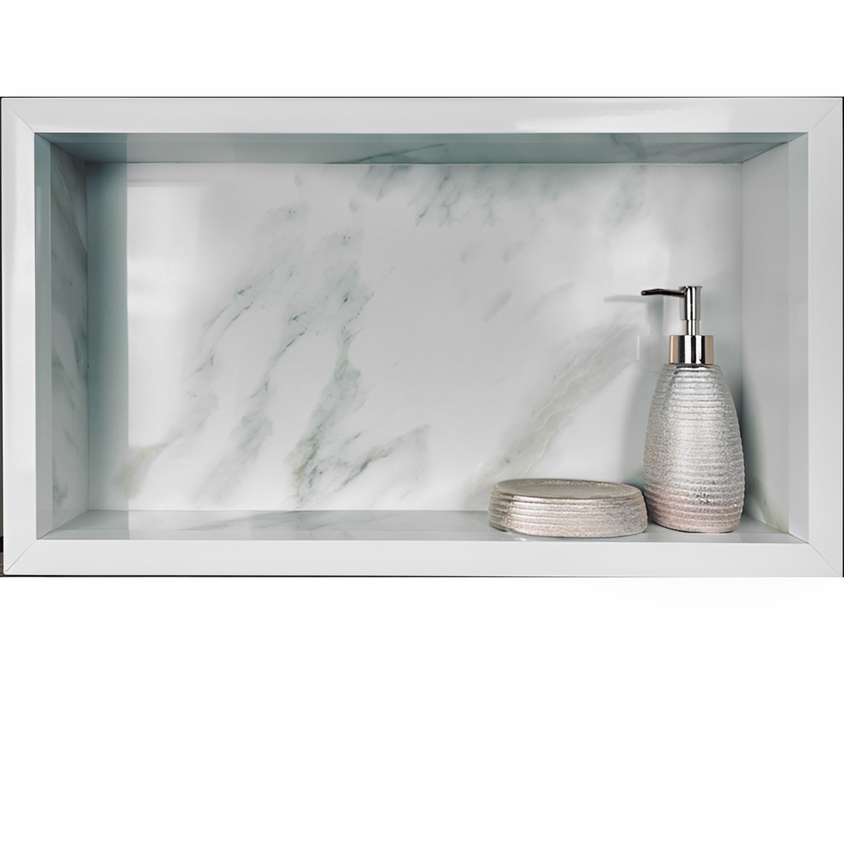 Nicho de Porcelanato Branco Marmo Douro Polido 60x32cm - 6