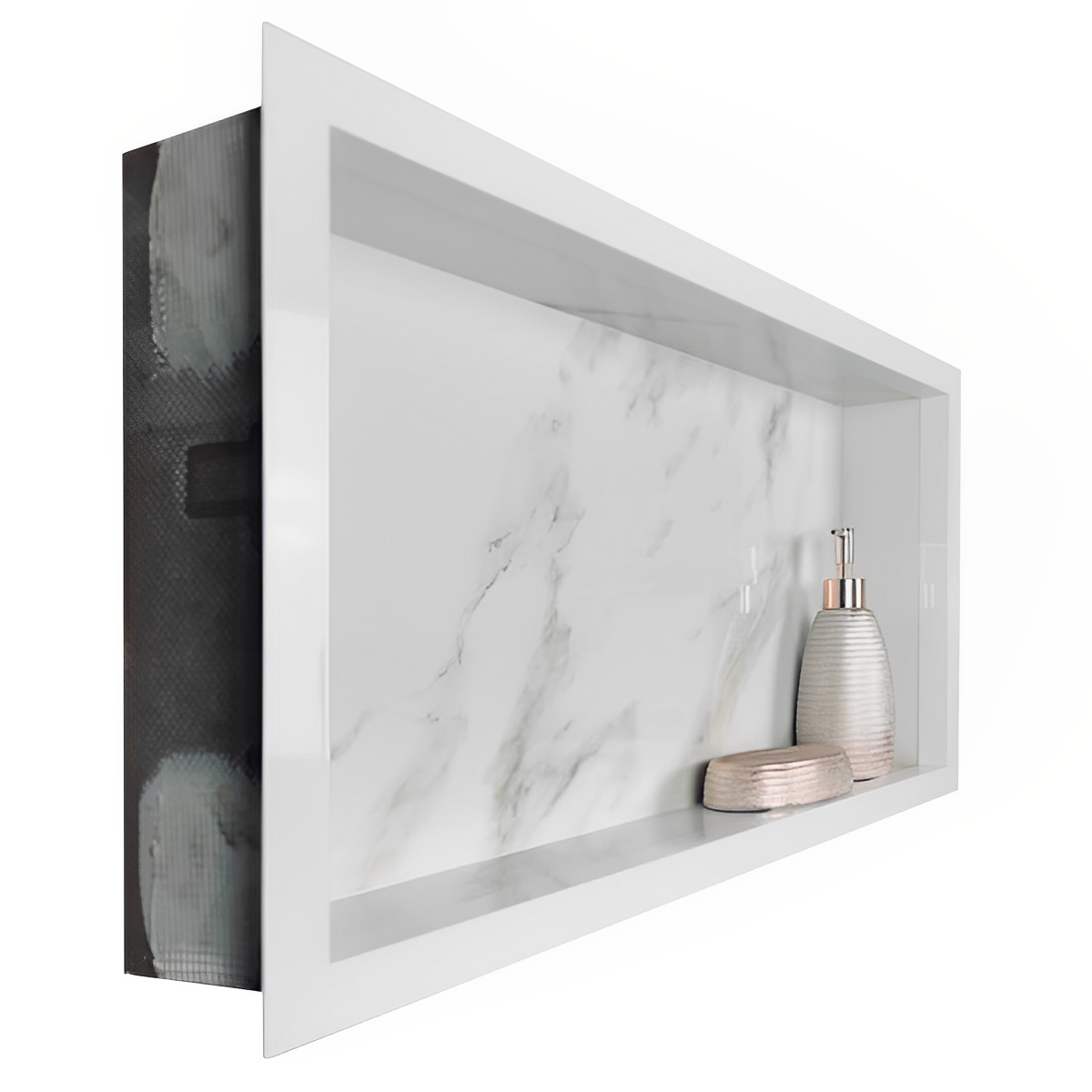 Nicho de Porcelanato Branco Marmo Douro Polido 60x32cm - 5