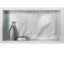 Ver mais imagens de Nicho de Porcelanato Branco Marmo Douro Polido 60x32cm