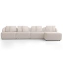 Ver imagem 3 de Sofá 5 Lugares com Chaise Direito Sala Living 388cm Arlo F04 Veludo Bege - Lyam Decor