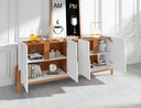 Ver imagem 2 de Buffet Aparador 190cm 4 Portas com Adega Lizz - 6 Cores:branco/cedro