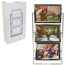 Ver imagem 1 de Porta Retrato Triplo Vertical Giratório 10x15 P- 6 Fotos