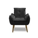 Ver imagem 3 de Poltrona para Sala Decorativa Opala Pés Madeira Suede Preto Império Decor