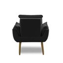 Ver imagem 5 de Poltrona para Sala Decorativa Opala Pés Madeira Suede Preto Império Decor