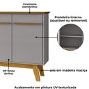 Ver imagem 5 de Balcao Buffet 4 Portas Opala 160 Cm Cinamomo Off White Bechara