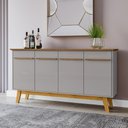 Ver imagem 6 de Balcao Buffet 4 Portas Opala 160 Cm Cinamomo Off White Bechara
