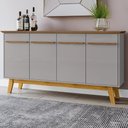 Ver imagem 2 de Balcao Buffet 4 Portas Opala 160 Cm Cinamomo Off White Bechara