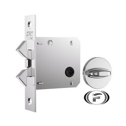 Fechadura 1006 Bater Correr Banheiro Cromada Roseta Redonda Stam - 1
