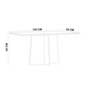 Ver imagem 3 de Mesa de Jantar 6 Lugares Retangular 160cm Tampo MDF com Vidro Miraz N01 Ypê Off White - Lyam Decor