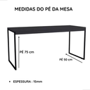 Ver imagem 4 de Kit Escritório Mesa Pé de Ferro 1,20 com Gaveteiro Berlin 4 Gavetas - Jm3 Móveis:mesa.preto.gav.pret