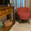 Ver imagem 7 de Conjunto 3 Cadeiras Estofada para Sala de Espera Comercial Elegante Reforçado Pés de Madeira