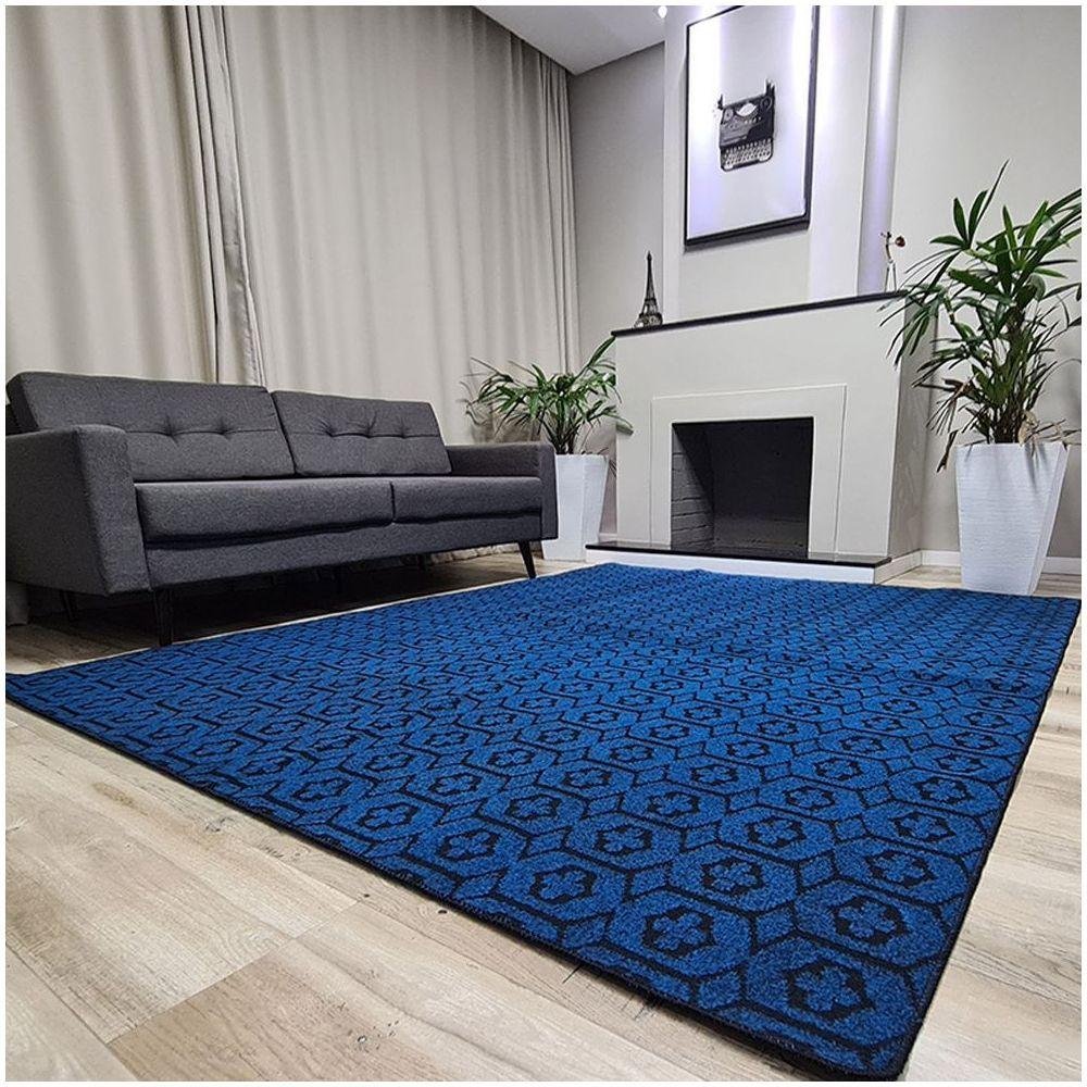 Tapete Carpete Sala Quarto Elegante Geométrico 2,00 X 3,00 Titulo Cor Azul - 5