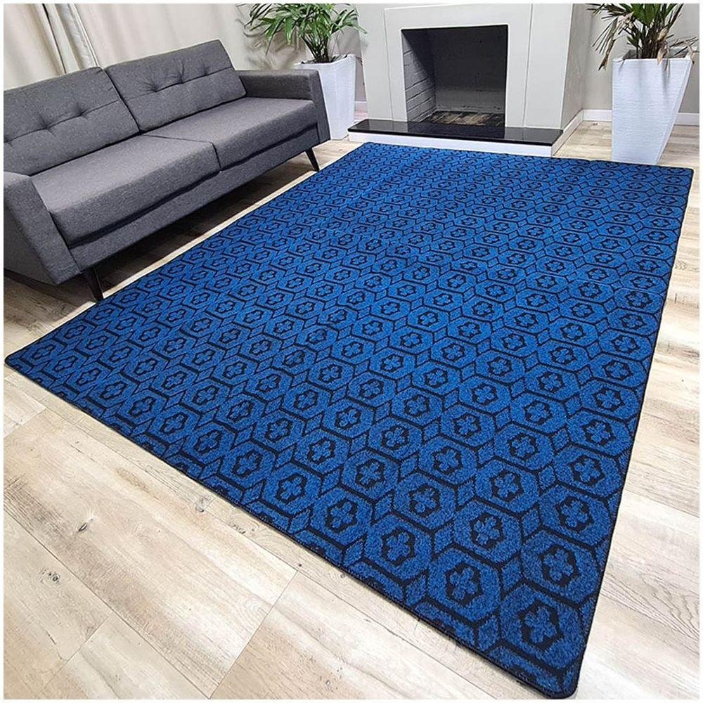 Tapete Carpete Sala Quarto Elegante Geométrico 2,00 X 3,00 Titulo Cor Azul - 3