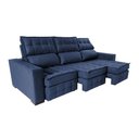 Ver mais imagens de Sofá Retrátil e Reclinável 2.50m Molas Ensacadas e Costura Tripla Cama inBox Nobre Suede Azul