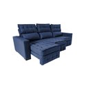 Ver imagem 7 de Sofá Retrátil e Reclinável 2.50m Molas Ensacadas e Costura Tripla Cama inBox Nobre Suede Azul