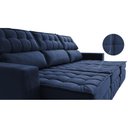 Ver imagem 4 de Sofá Retrátil e Reclinável 2.50m Molas Ensacadas e Costura Tripla Cama inBox Nobre Suede Azul