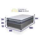 Ver imagem 5 de Cama Box Cairo Molas Ensacadas Solteiro 88x188 King House