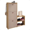 Ver imagem 1 de Sapateira Vertical 3 Gavetas Banco Prateleira Sapatos Gancho Bolsa Hall Entrada Quarto Hanover/fendi