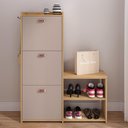 Ver imagem 3 de Sapateira Vertical 3 Gavetas Banco Prateleira Sapatos Gancho Bolsa Hall Entrada Quarto Hanover/fendi