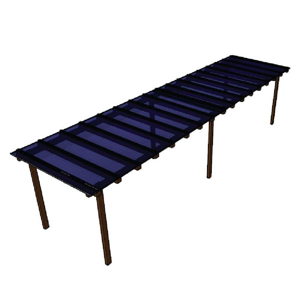 Kit Policarbonato Azul 4mm 8,00m X 2,00m - Perfis Naturais - 1