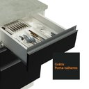 Ver mais imagens de Cozinha Compacta Madesa Glamy 120002 com Armário e Balcão (Sem Tampo e Pia) Branco/Preto Cor:Branco 
