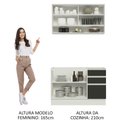 Ver imagem 5 de Cozinha Compacta Madesa Glamy 120002 com Armário e Balcão (Sem Tampo e Pia) Branco/Preto Cor:Branco 