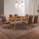 Ver imagem 1 de Mesa de Jantar Copper 180cm Tampo MDF Canto Copo Laminado e 6 Cadeiras Lorena
