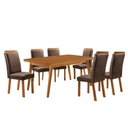 Ver imagem 2 de Mesa de Jantar Copper 180cm Tampo MDF Canto Copo Laminado e 6 Cadeiras Lorena