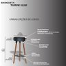 Banqueta Alta para Cozinha e Bancada Turim Slim 70cm Egmobile Cinza Asfalto - 3