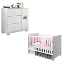 Ver imagem 1 de Berço Americano Tico e Cômoda Infantil Ane Branco Brilho – Phoenix Baby