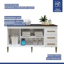 Ver imagem 5 de Lavanderia Modulada Nova Iguaçu Balcão 3 Portas e 3 Gavetas - Kaiki Móveis Branco