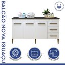 Ver imagem 3 de Lavanderia Modulada Nova Iguaçu Balcão 3 Portas e 3 Gavetas - Kaiki Móveis Branco