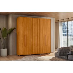 Guarda Roupa Portinari 100% Mdf - 6 Portas de Abrir C/ Amortecimento - 4 Gavetas C/ Corrediças Teles - 1