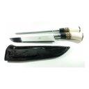 Ver imagem 1 de Conj. Faca e Chaira Aço Cirurgico Churrasco,cozinha 9' Urutu