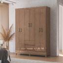 Ver imagem 4 de Guarda Roupa Casal com Pés 6 Portas 2 Gavetas Jequitiba New Jequitiba