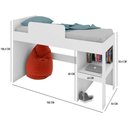 Ver imagem 2 de Cama Infantil Branca Mdp Cabaninha Imaginação com Protetor Lateral e Escada Prateleira