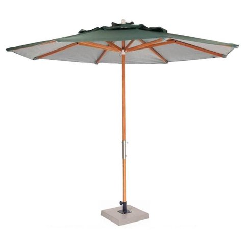 Ombrelone Leblon Verde Militar em Madeira 2,00 Mt (larg) Base 49x49 Cm Central com Tecido Bagun -
