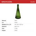Ver mais imagens de Vaso Garrafa Decorativo de Vidro Verde 41x16x16cm Enfeite Sala Mesa Estante