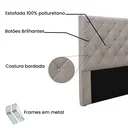 Ver imagem 4 de Cabeceira Casal 140Cm Linho Rústico Tania Bege Areia