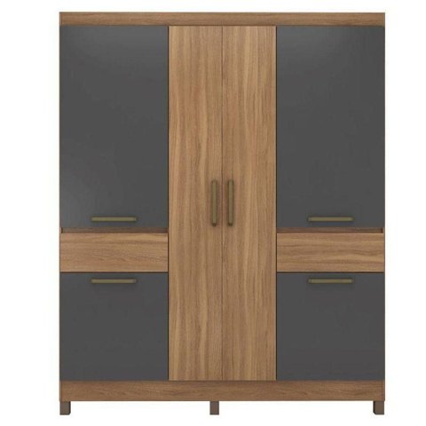 Guarda Roupa Casal Máua Amêndola Grafito - Demóbile