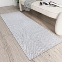 Ver imagem 4 de Tapete Passadeira Cozinha Chevron 0,45 X 2,00 Antiderrapante Rústico Moderno Cinza