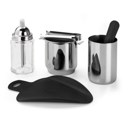 Conjunto Kit Bar Drinks Caipirinha 6 Peças Balde Gelo Pinça Copo Inox Tabua de Corte Festa