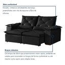 Ver imagem 6 de Sofá Atenas 3 Lugares Retrátil e Reclinável Preto Suede Rei de Casa