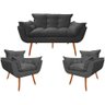 Kit Namoradeira + 02 Poltronas Decorativa para Sala de Estar Quarto Recepção Clinica Opala Jm interi - 1