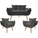 Ver imagem 1 de Kit Namoradeira + 02 Poltronas Decorativa para Sala de Estar Quarto Recepção Clinica Opala Jm interi